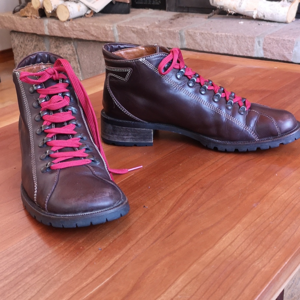 Sport by Donald J Pliner laced leather ankle boots